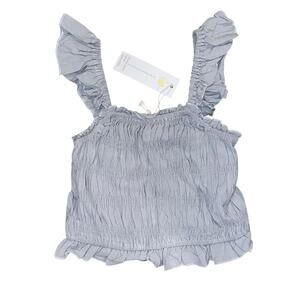 Light Blue NWT Ocean Drive Ruffled Cropped Tank